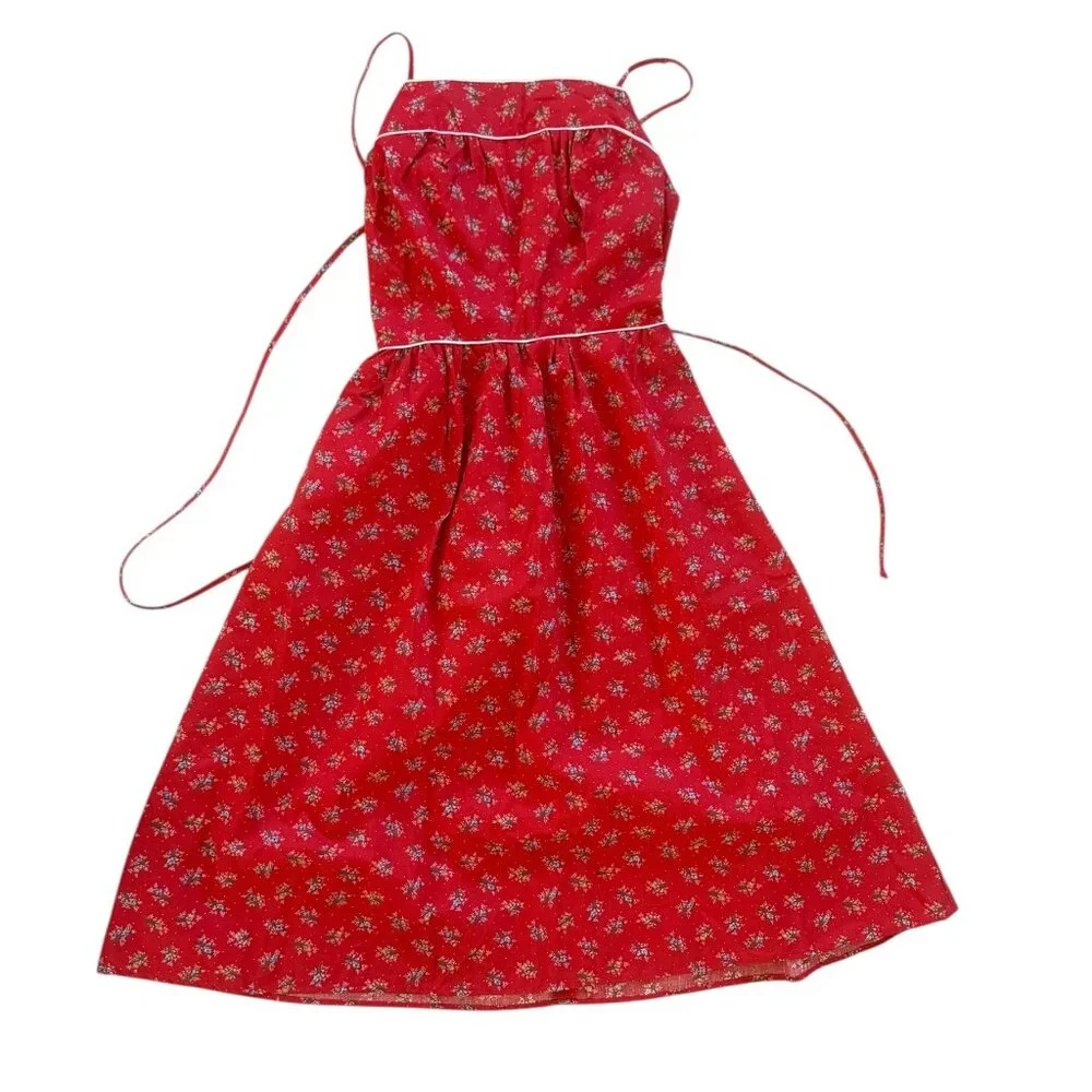 Byer Too! Vintage Open Back Strap Flowered Sun Dress Sz. XS 70's Prairie Core - Picture 2 of 16